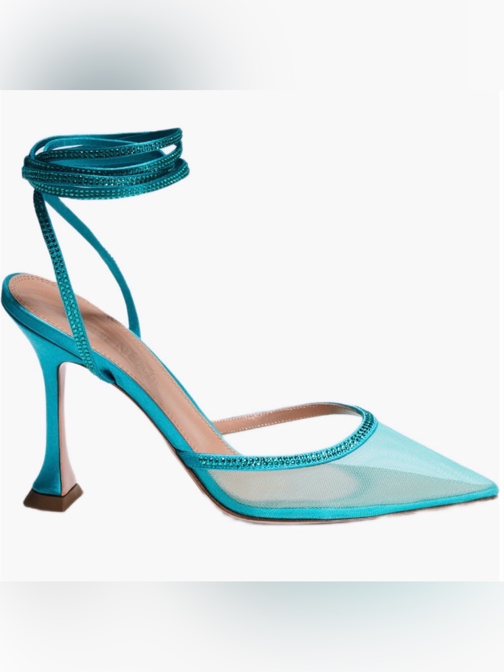 Anthropologie Britt Netta Italian Aqua Strappy Lace Up Heels